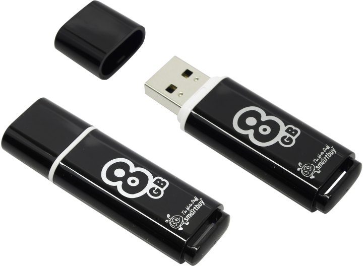 SmartBuy Glossy <SB8GBGS-K> USB2.0  Flash  Drive 8Gb (RTL)