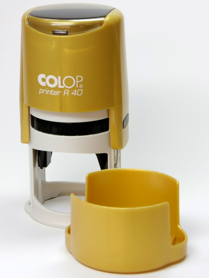 Оснастка для печати авт. COLOP Printer R 40 с крышкой, золотистая