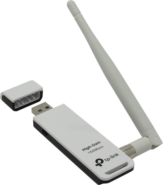 TP-LINK <TL-WN722N> High Gain Wireless USB  Adapter (802.11b/g/n,  150Mbps,  4dBi)